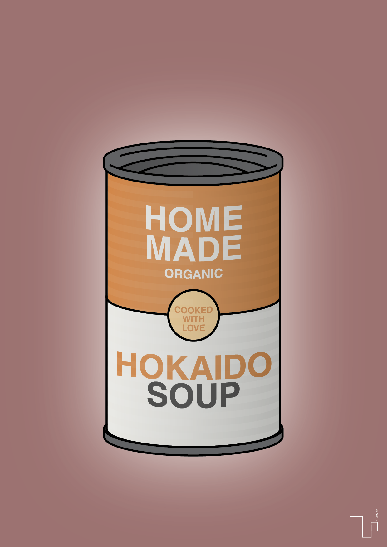 dåse med hokaido soup - Plakat med Mad & Drikke i Plum