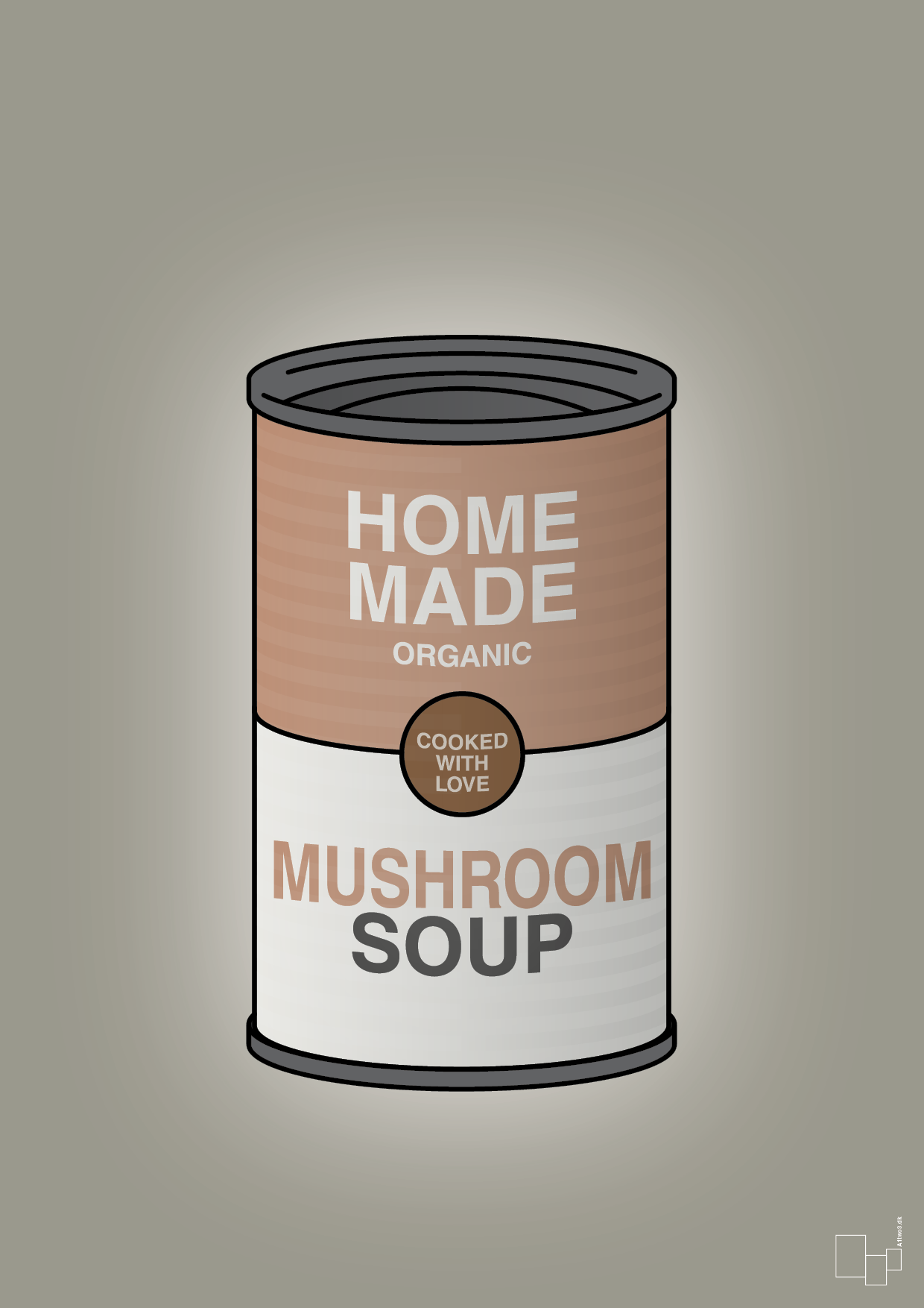 dåse med mushroom soup - Plakat med Mad & Drikke i Battleship Gray