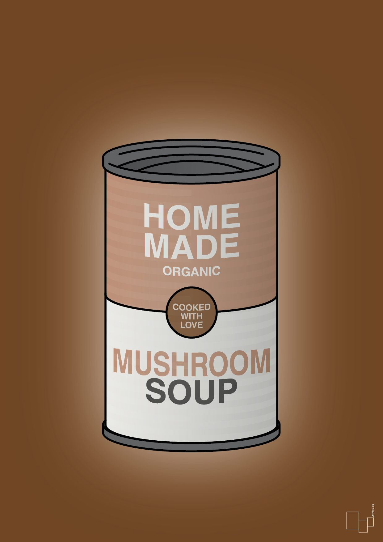 dåse med mushroom soup - Plakat med Mad & Drikke i Dark Brown