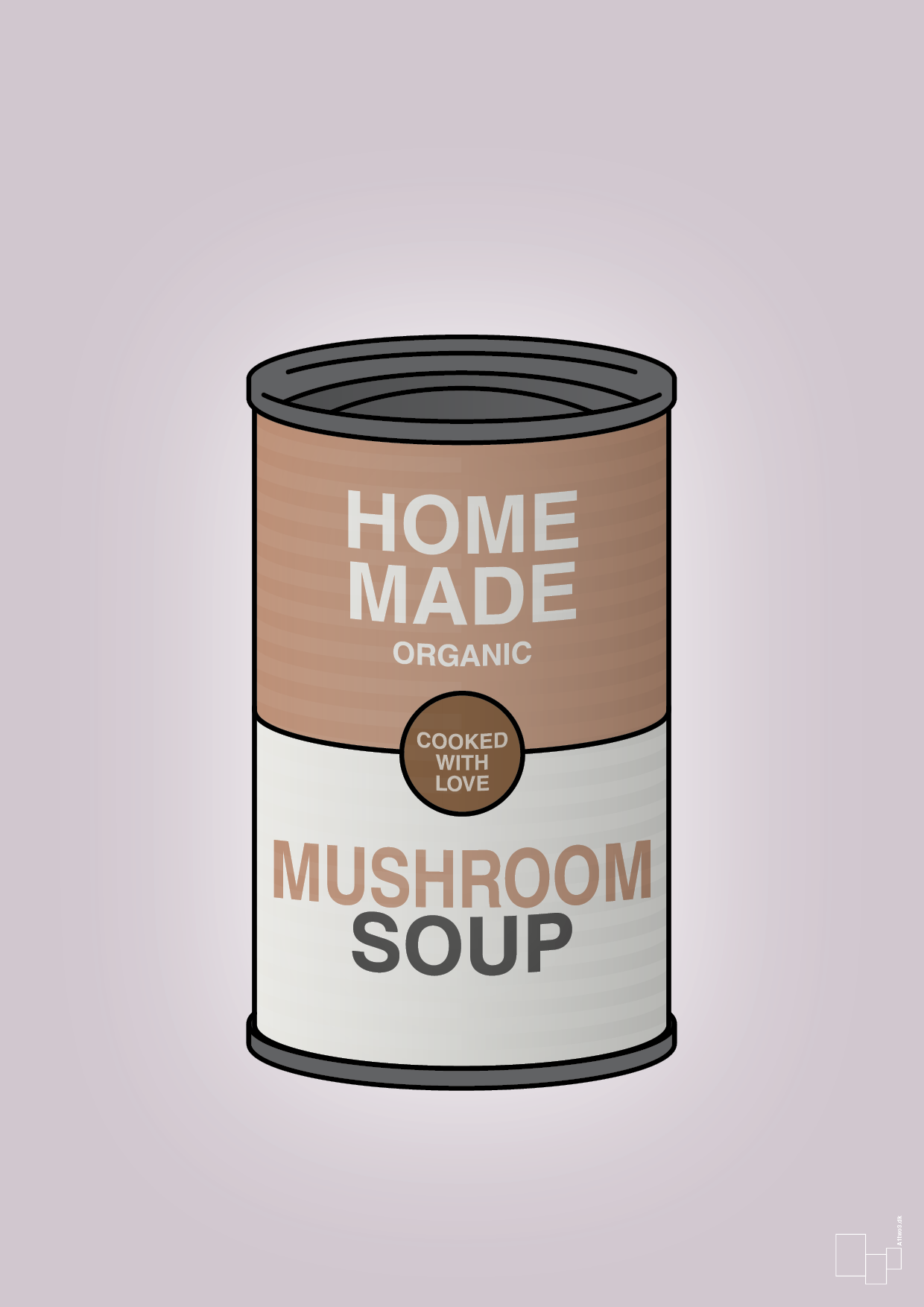 dåse med mushroom soup - Plakat med Mad & Drikke i Dusty Lilac