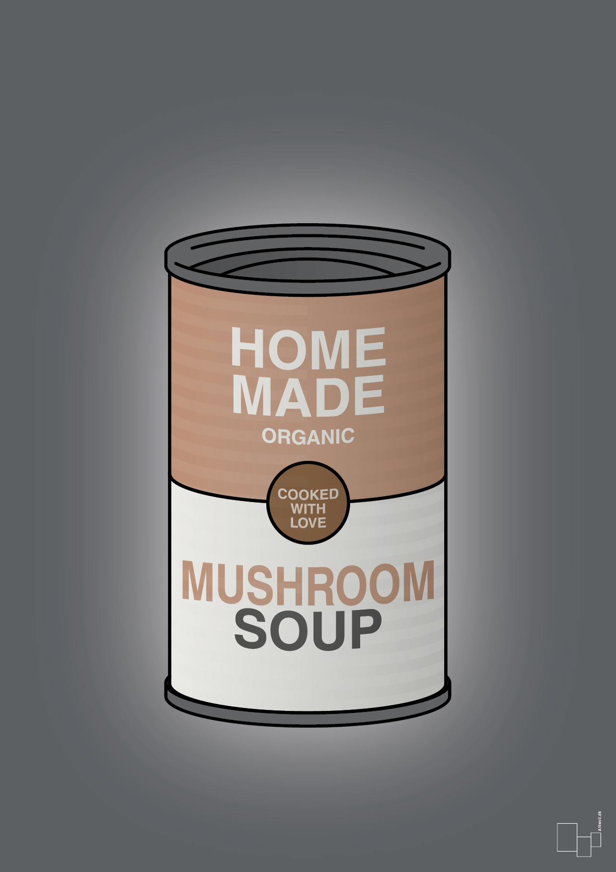 dåse med mushroom soup - Plakat med Mad & Drikke i Graphic Charcoal
