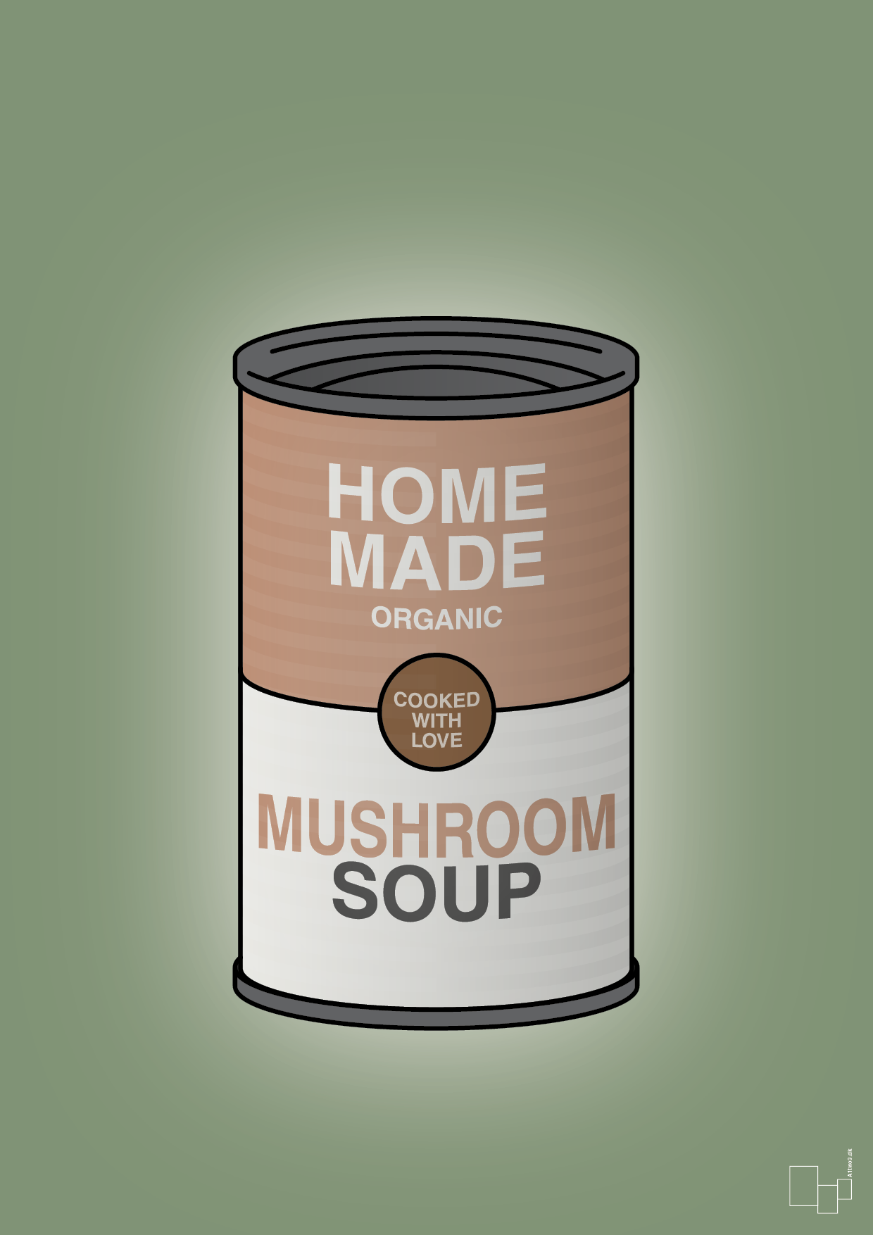 dåse med mushroom soup - Plakat med Mad & Drikke i Jade