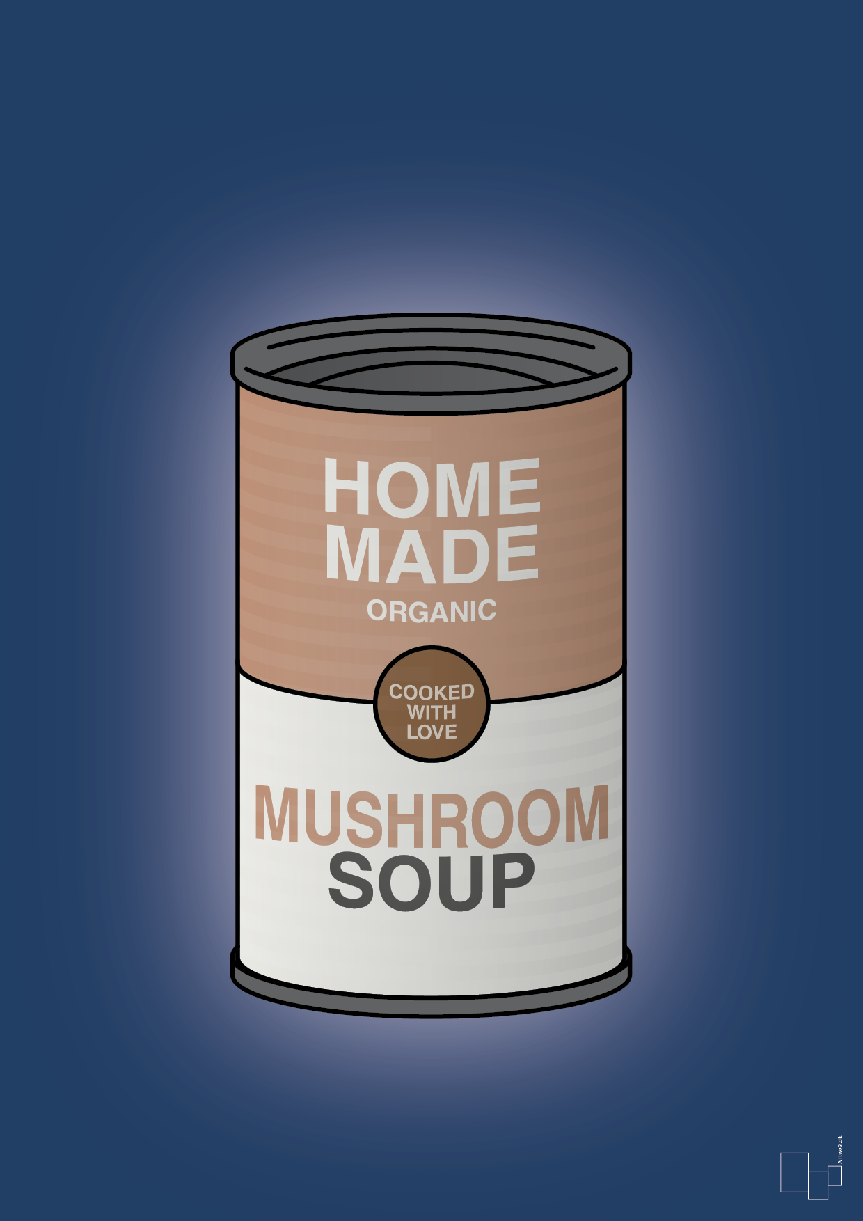 dåse med mushroom soup - Plakat med Mad & Drikke i Lapis Blue
