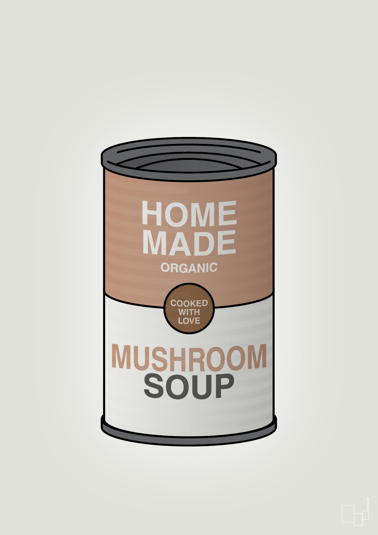 dåse med mushroom soup - Plakat med Mad & Drikke i Painters White