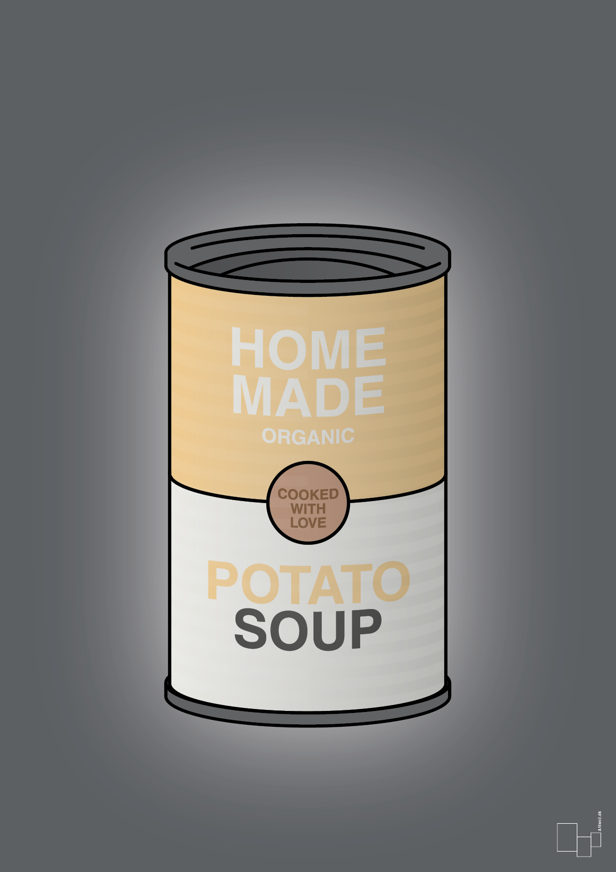 dåse med potato soup - Plakat med Mad & Drikke i Graphic Charcoal