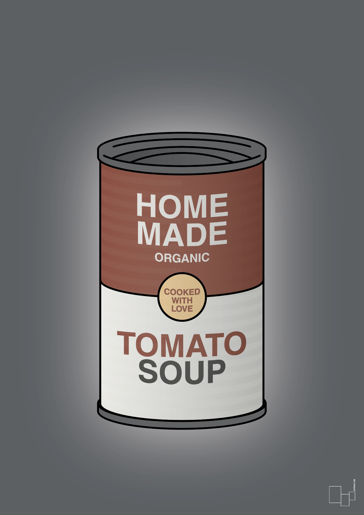 dåse med tomato soup - Plakat med Mad & Drikke i Graphic Charcoal