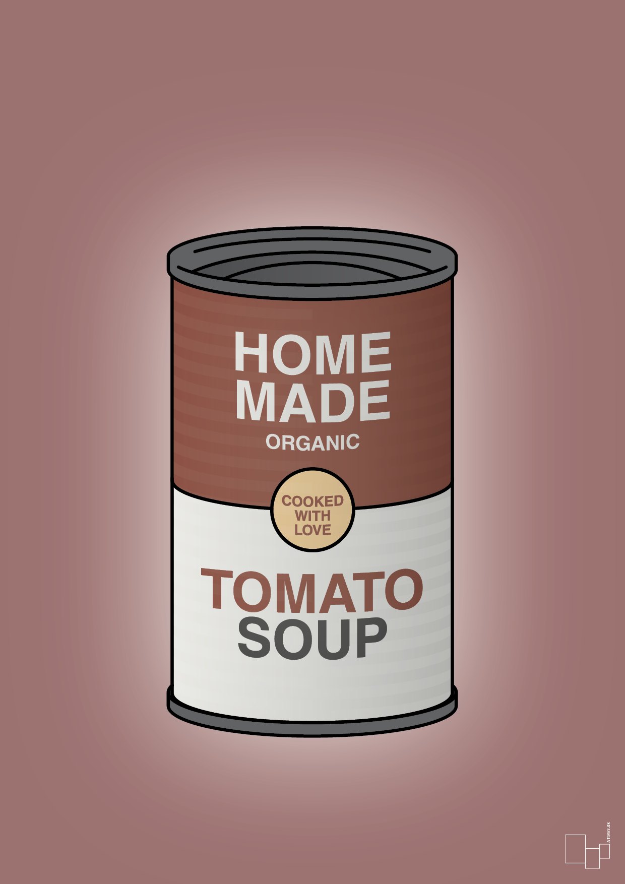dåse med tomato soup - Plakat med Mad & Drikke i Plum