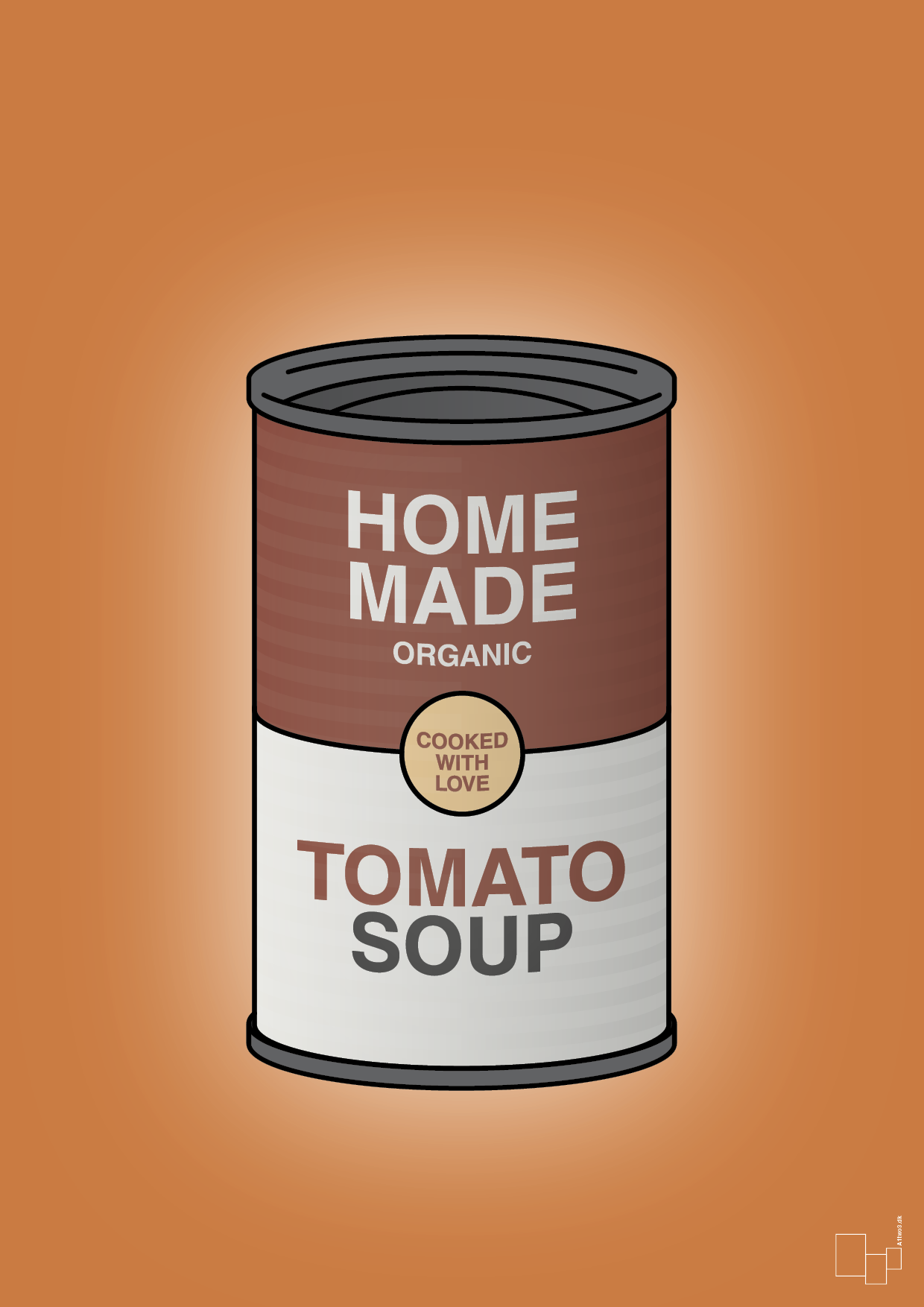 dåse med tomato soup - Plakat med Mad & Drikke i Rumba Orange