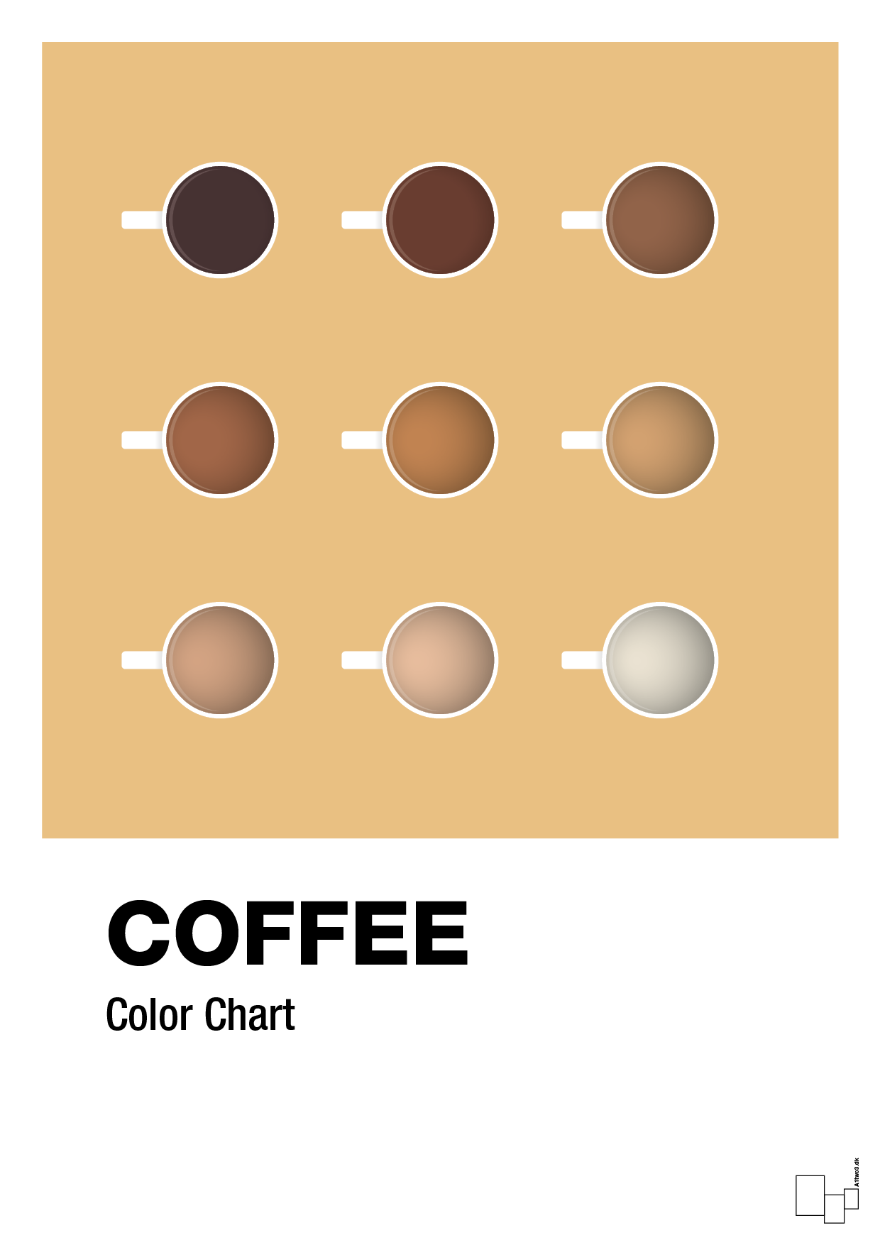 coffee color chart - Plakat med Mad & Drikke i Charismatic