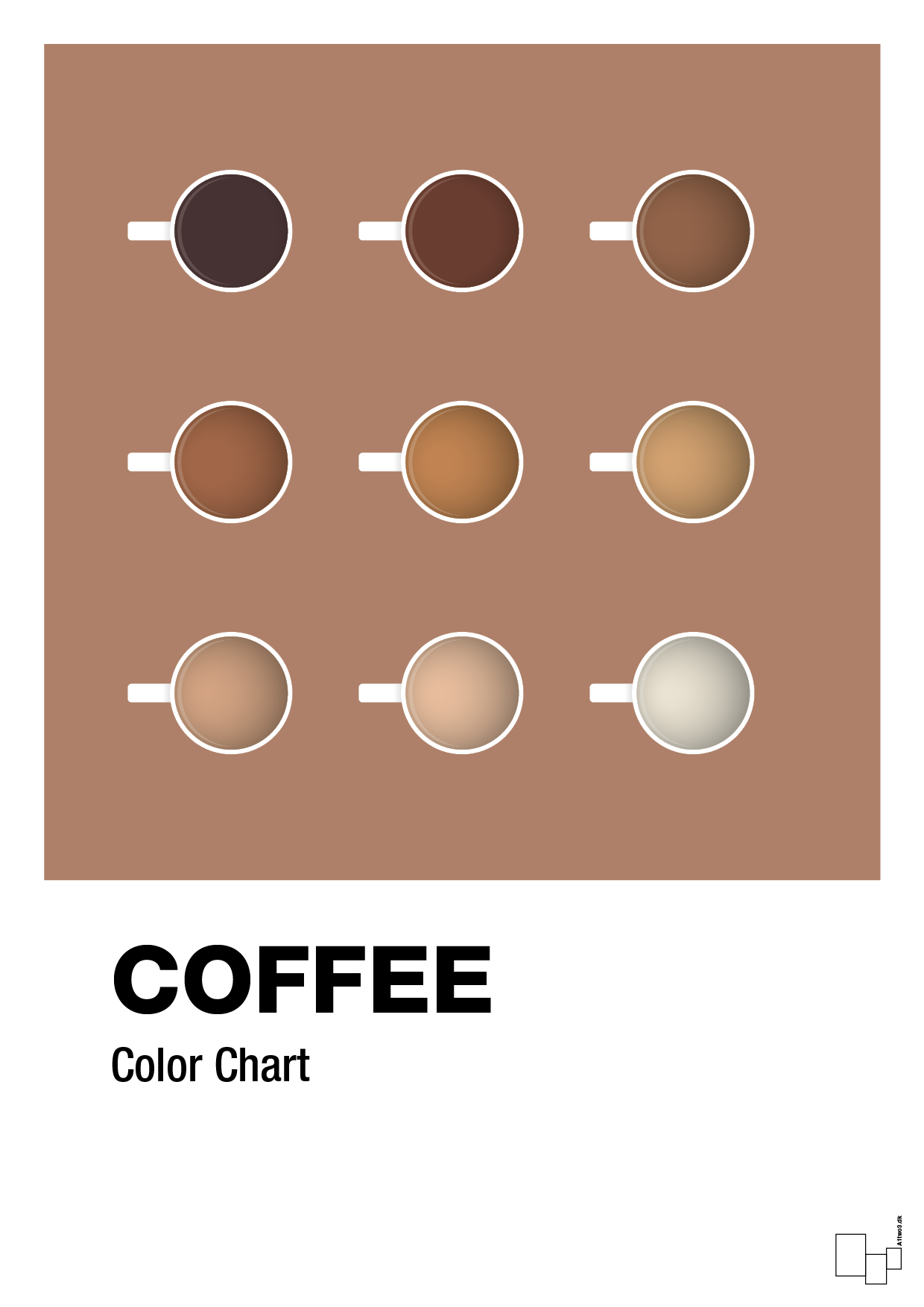 coffee color chart - Plakat med Mad & Drikke i Cider Spice