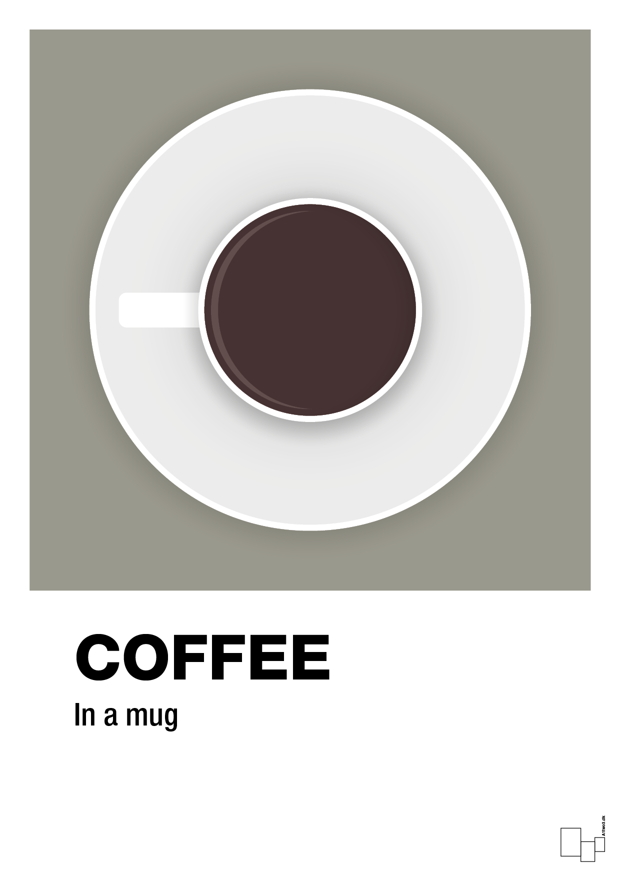 coffee in a mug - Plakat med Mad & Drikke i Battleship Gray