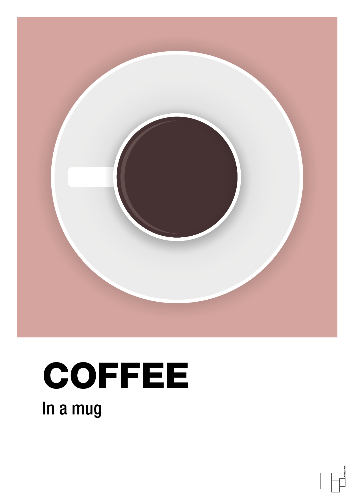 coffee in a mug - Plakat med Mad & Drikke i Bubble Shell
