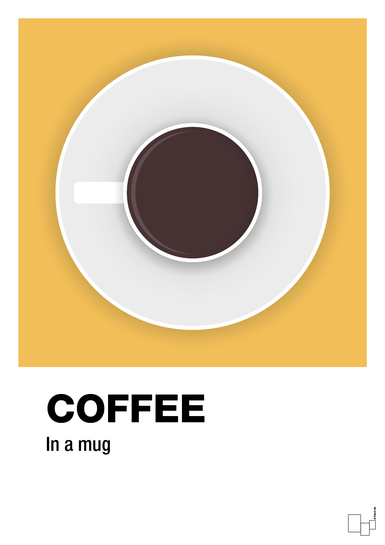 coffee in a mug - Plakat med Mad & Drikke i Honeycomb