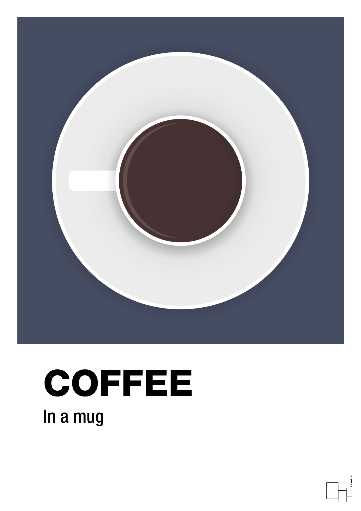coffee in a mug - Plakat med Mad & Drikke i Petrol