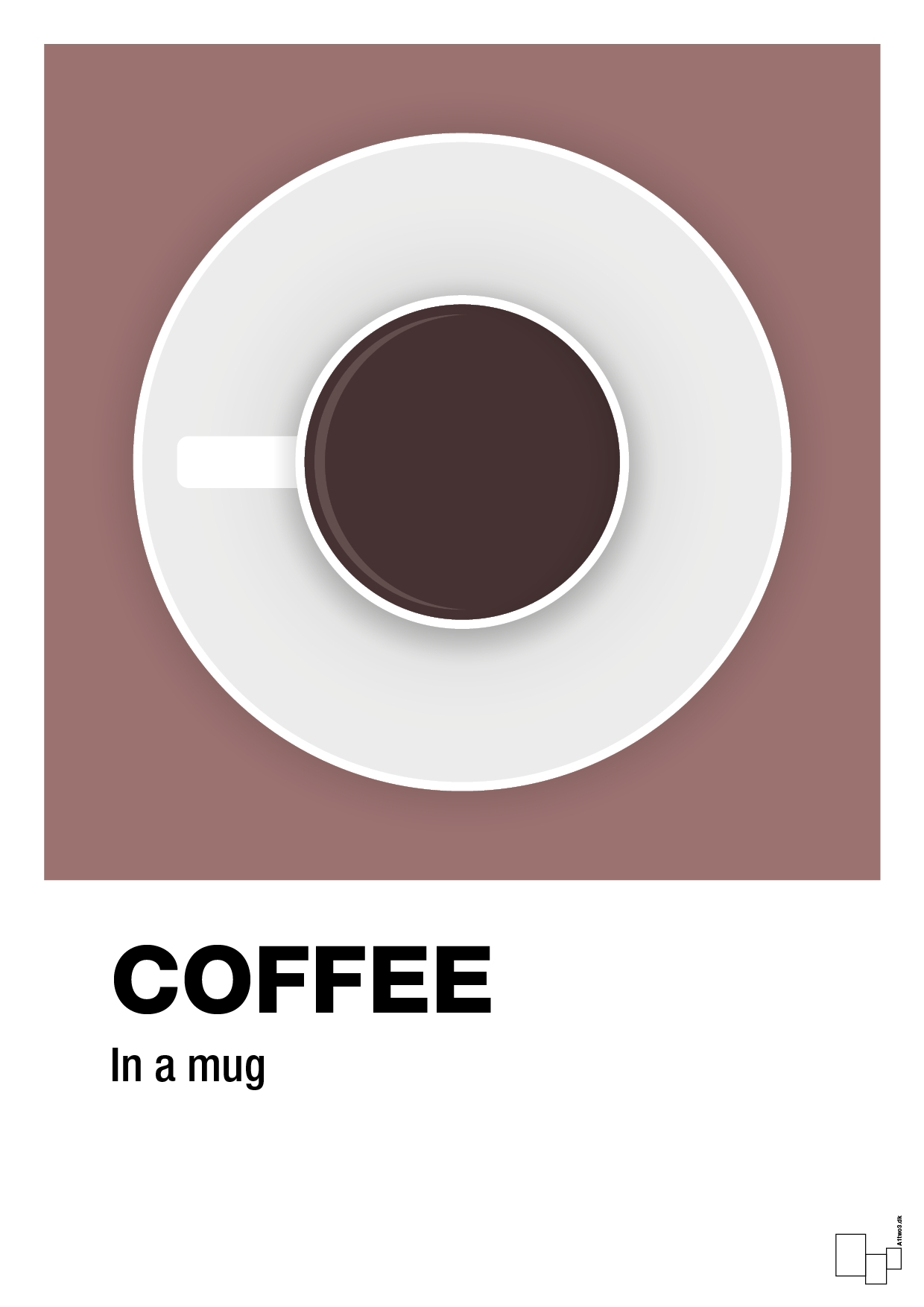 coffee in a mug - Plakat med Mad & Drikke i Plum