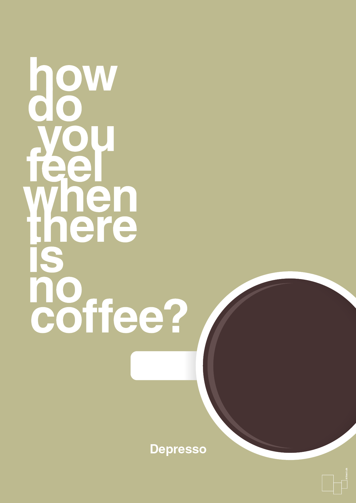 how do you feel when there is no coffee? depresso - Plakat med Mad & Drikke i Back to Nature