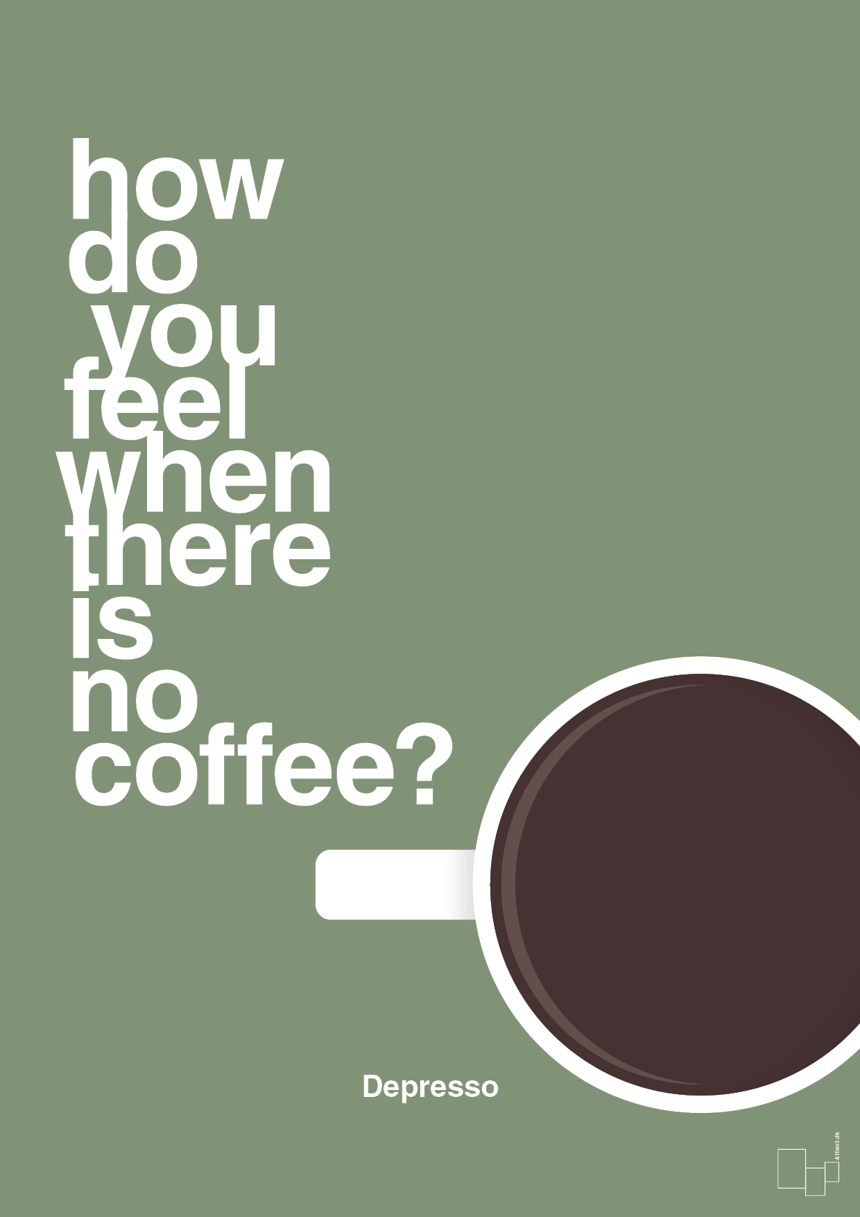 how do you feel when there is no coffee? depresso - Plakat med Mad & Drikke i Jade