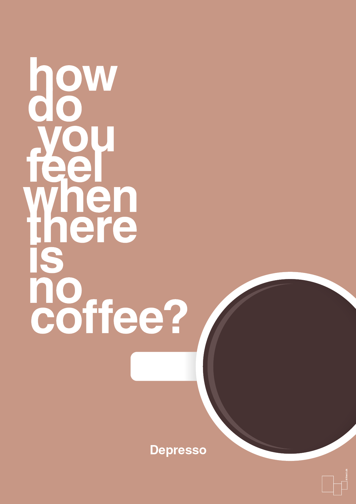 how do you feel when there is no coffee? depresso - Plakat med Mad & Drikke i Powder