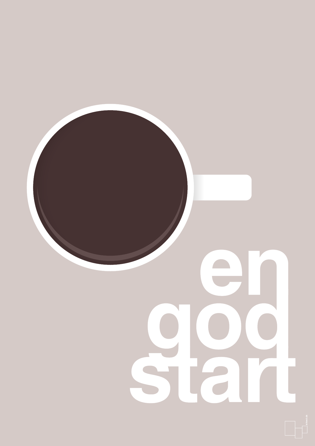 en god start - Plakat med Mad & Drikke i Broken Beige