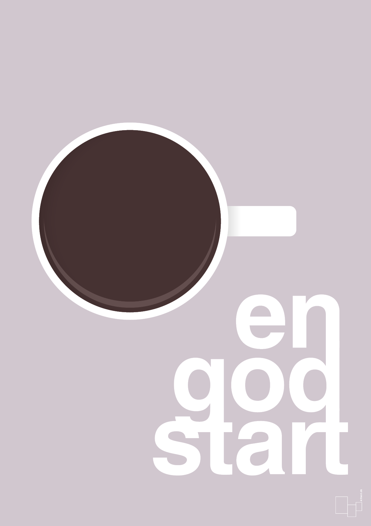 en god start - Plakat med Mad & Drikke i Dusty Lilac