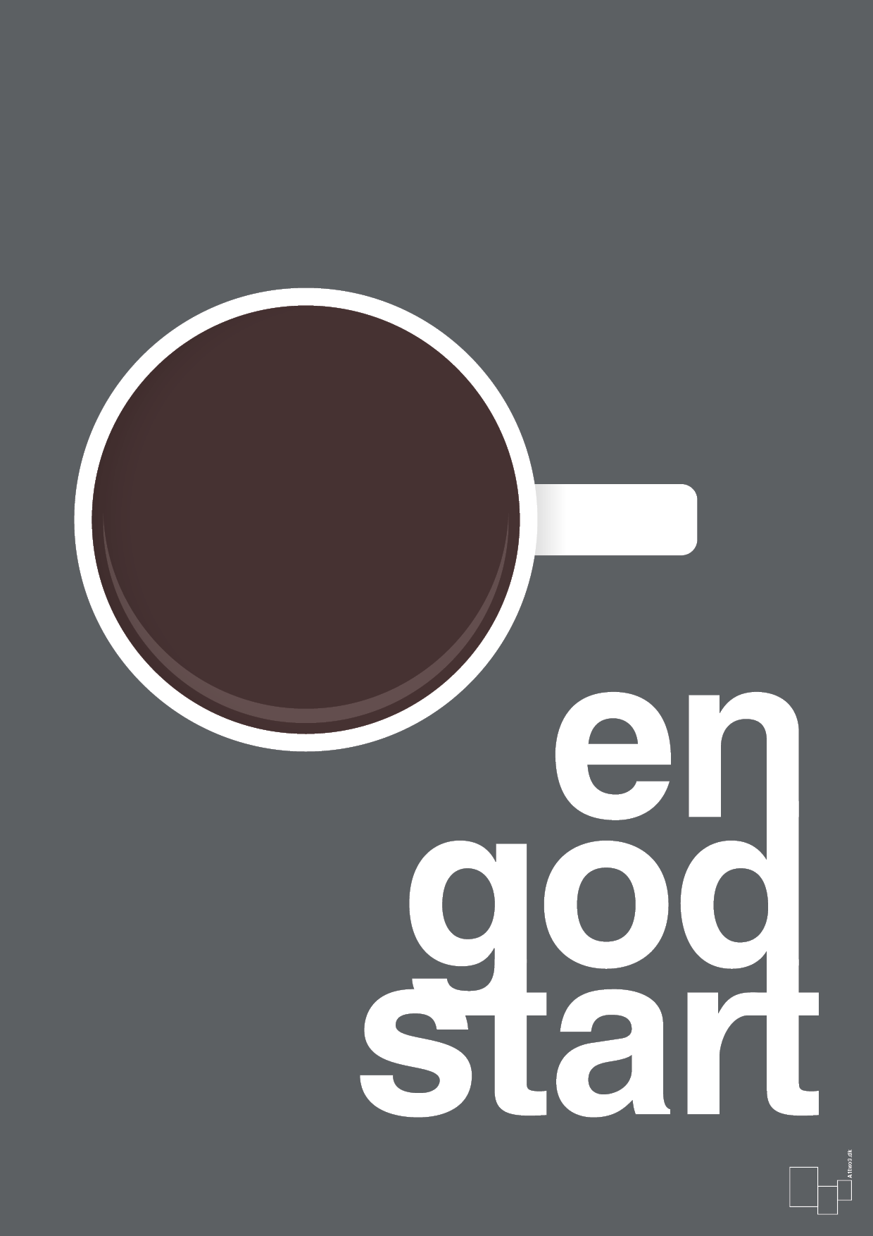 en god start - Plakat med Mad & Drikke i Graphic Charcoal