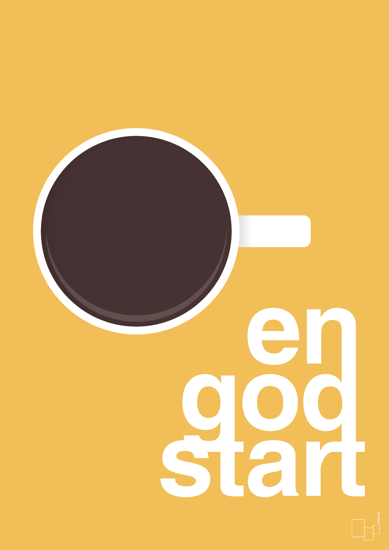 en god start - Plakat med Mad & Drikke i Honeycomb