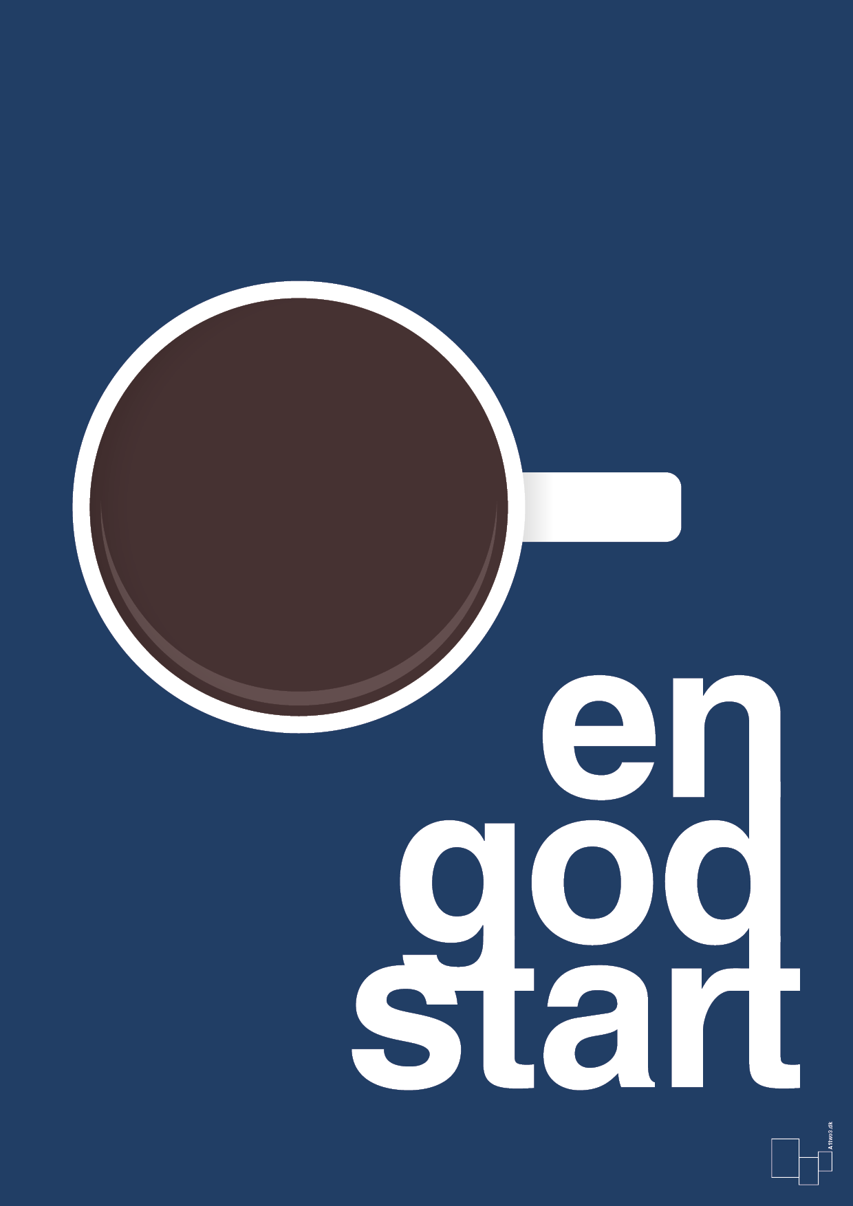 en god start - Plakat med Mad & Drikke i Lapis Blue