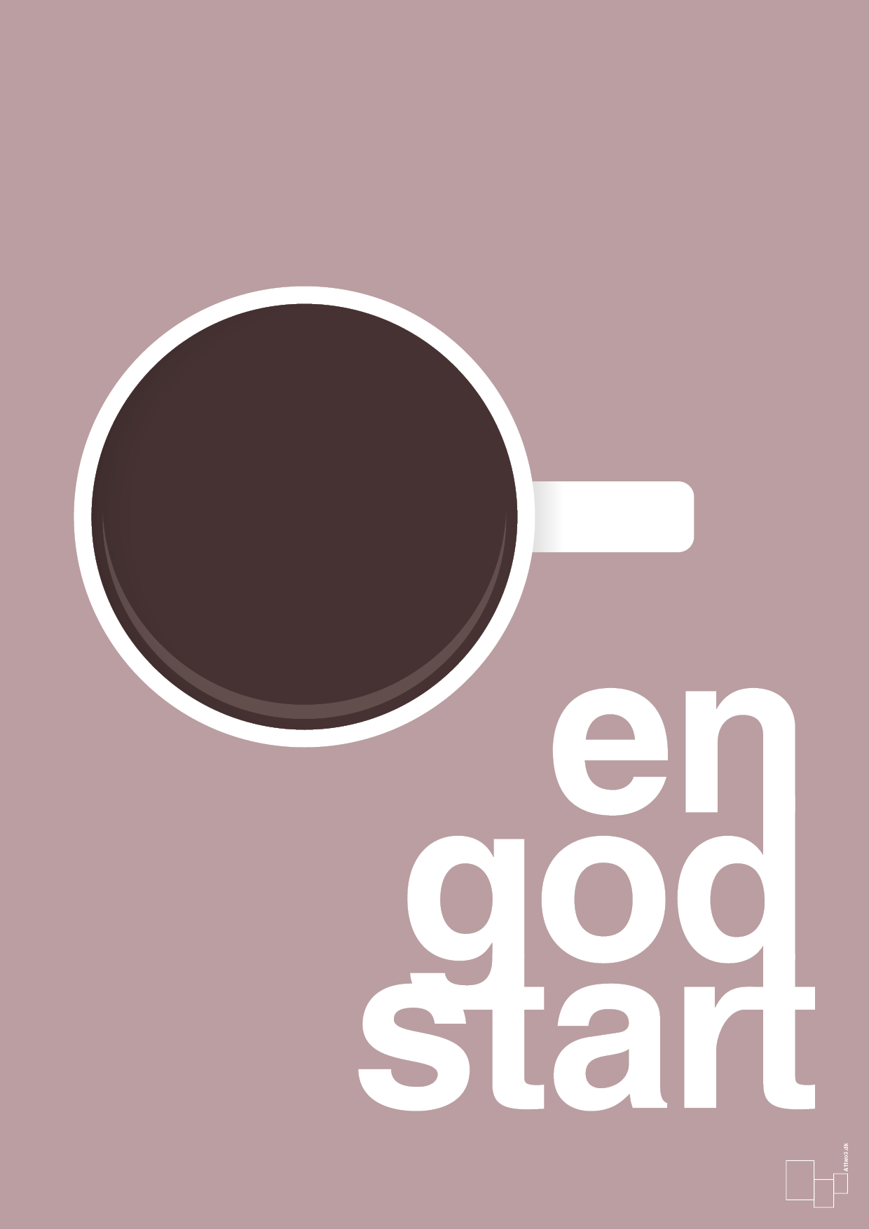 en god start - Plakat med Mad & Drikke i Light Rose