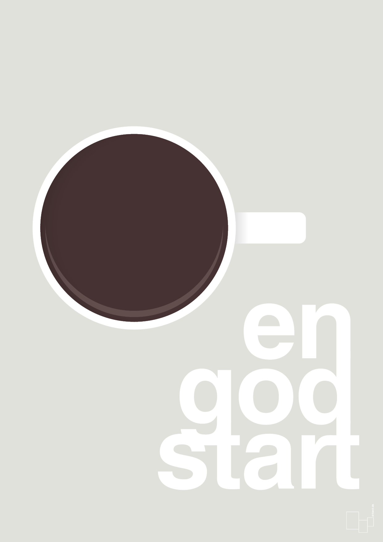 en god start - Plakat med Mad & Drikke i Painters White