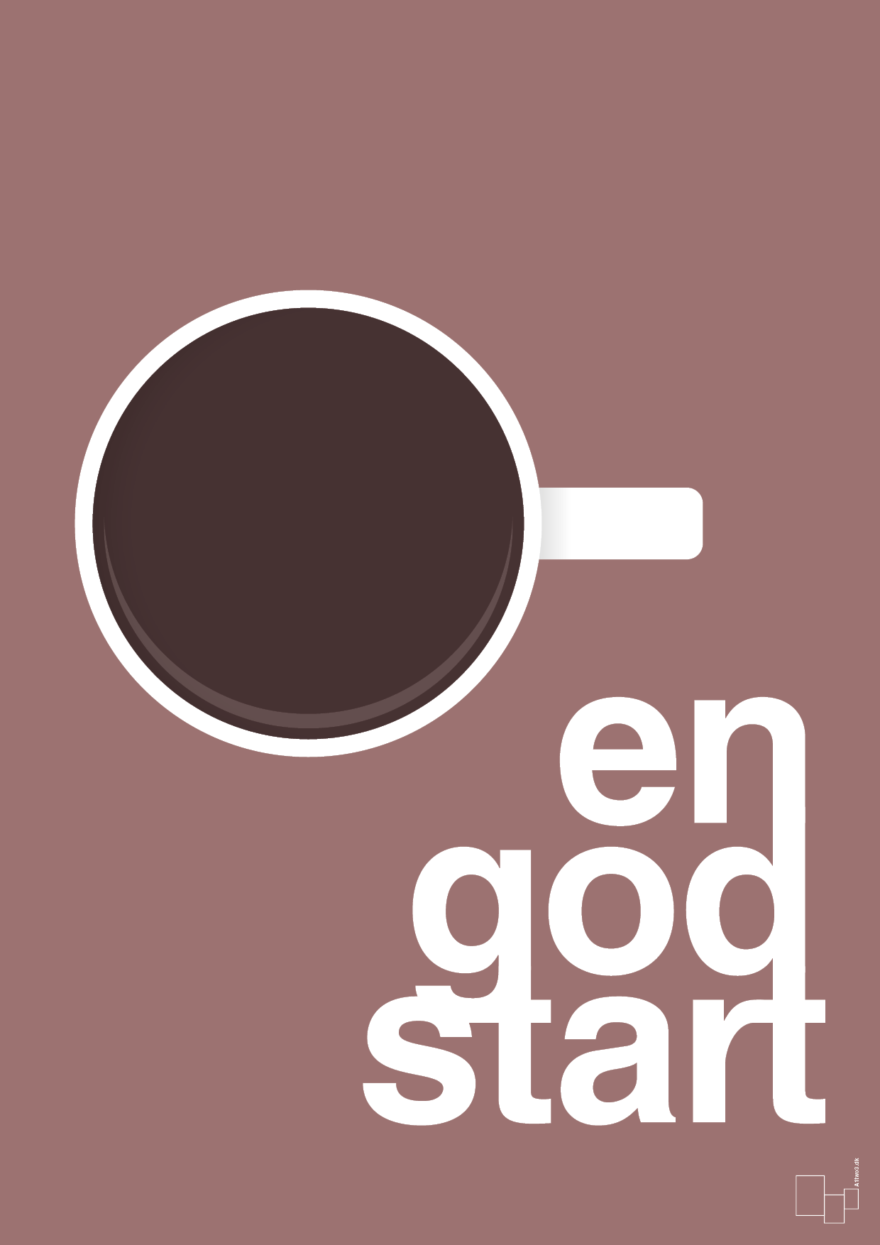 en god start - Plakat med Mad & Drikke i Plum