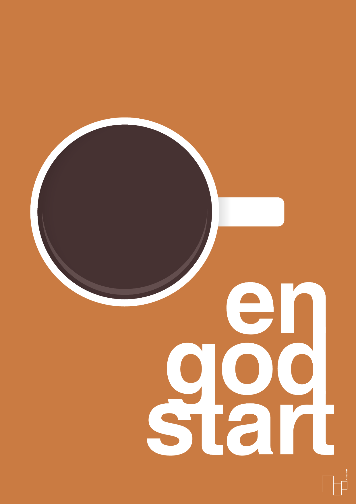 en god start - Plakat med Mad & Drikke i Rumba Orange