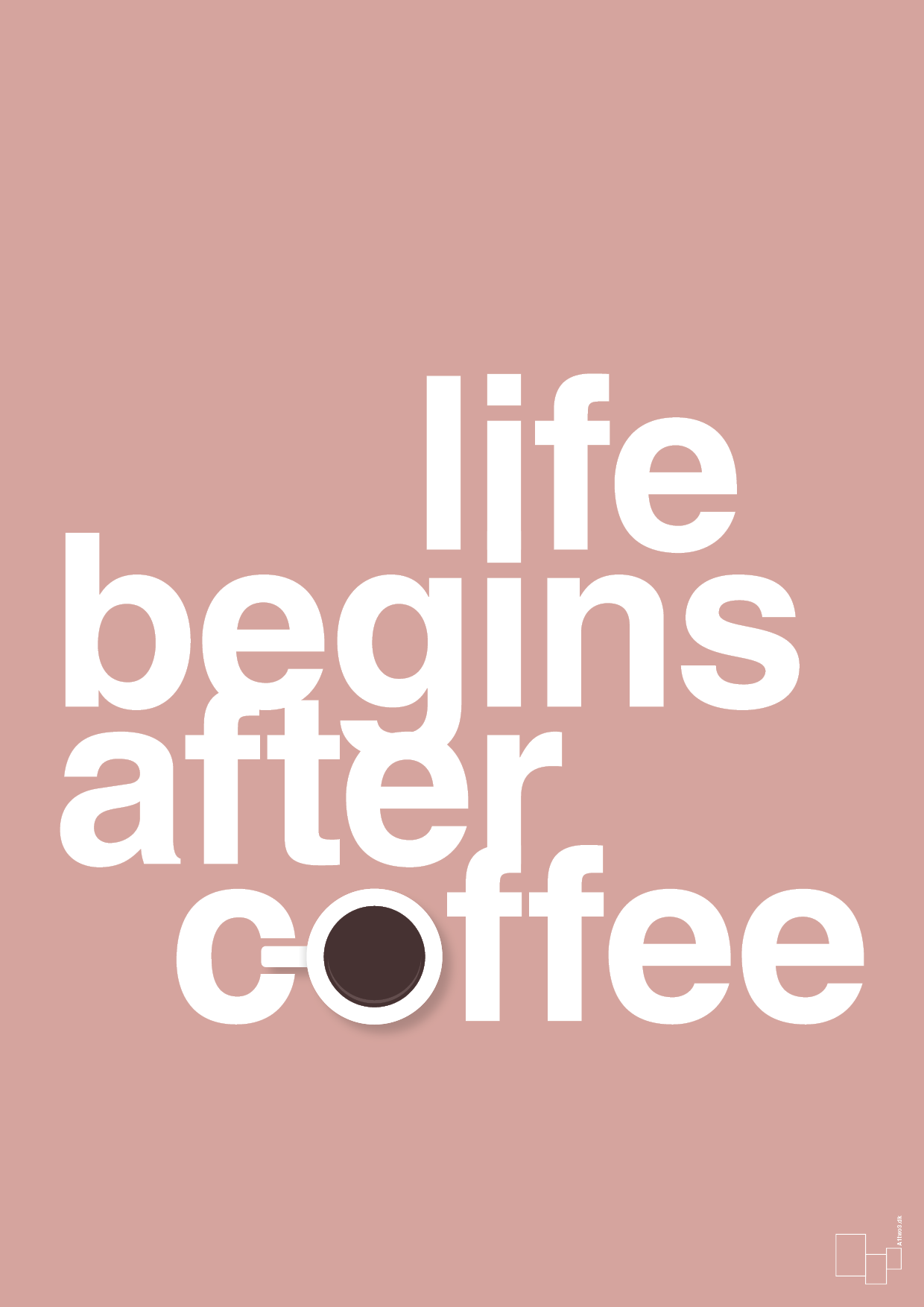 life begins after coffee - Plakat med Mad & Drikke i Bubble Shell