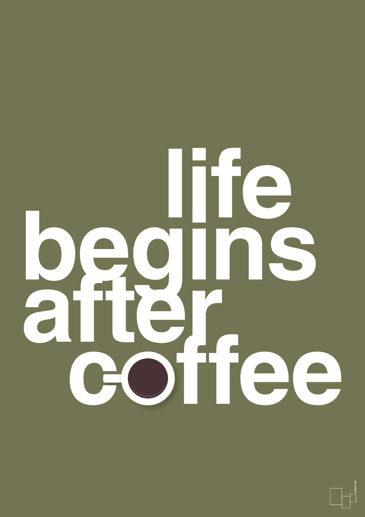 life begins after coffee - Plakat med Mad & Drikke i Secret Meadow