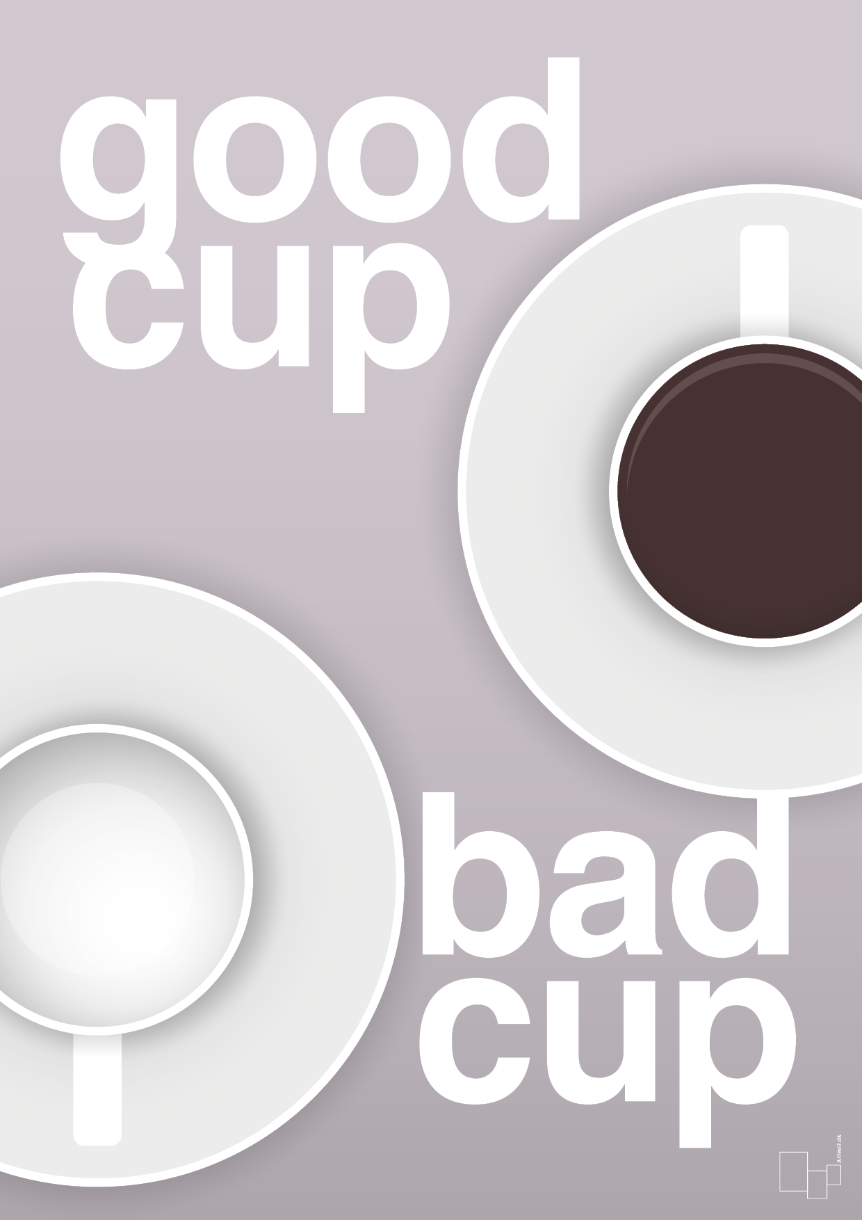 good cup - bad cup - Plakat med Mad & Drikke i Dusty Lilac
