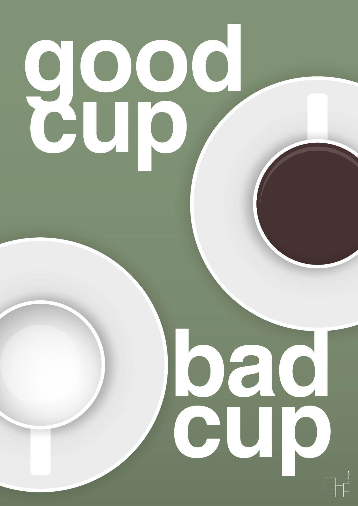 good cup - bad cup - Plakat med Mad & Drikke i Jade