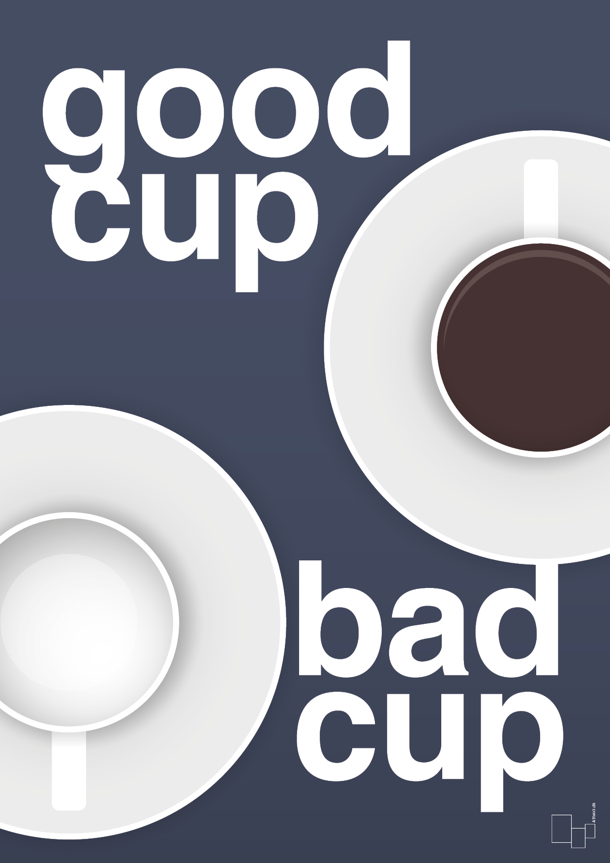 good cup - bad cup - Plakat med Mad & Drikke i Petrol
