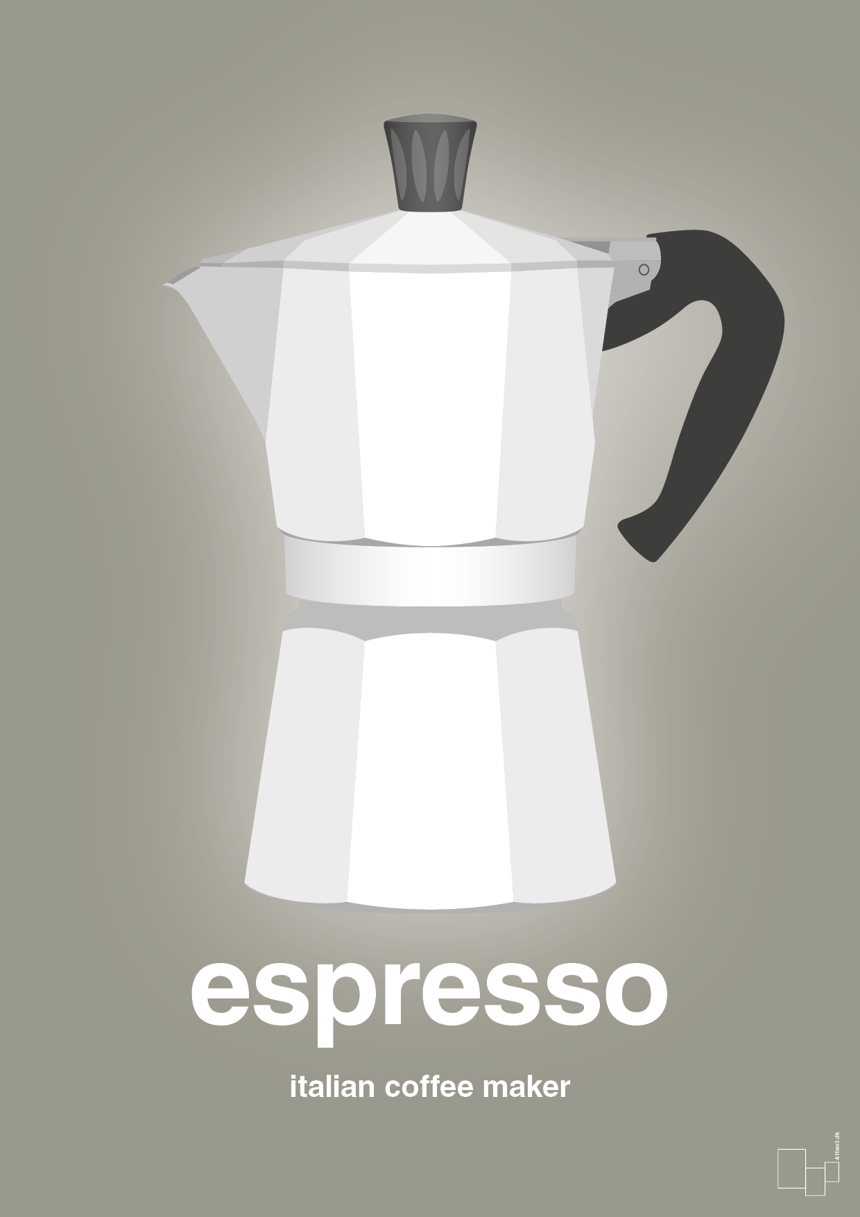 espresso - italian coffee maker - Plakat med Mad & Drikke i Battleship Gray