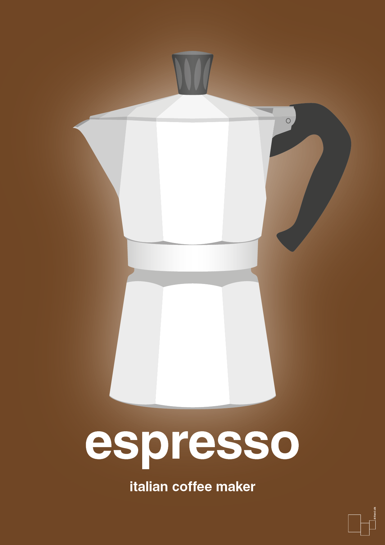 espresso - italian coffee maker - Plakat med Mad & Drikke i Dark Brown