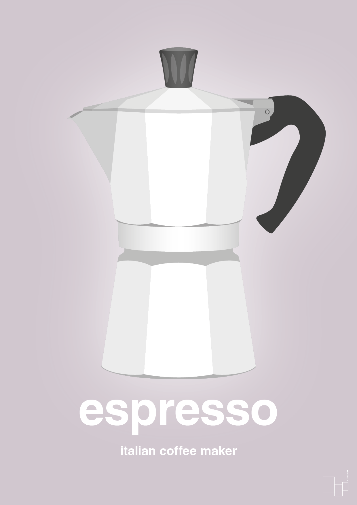 espresso - italian coffee maker - Plakat med Mad & Drikke i Dusty Lilac