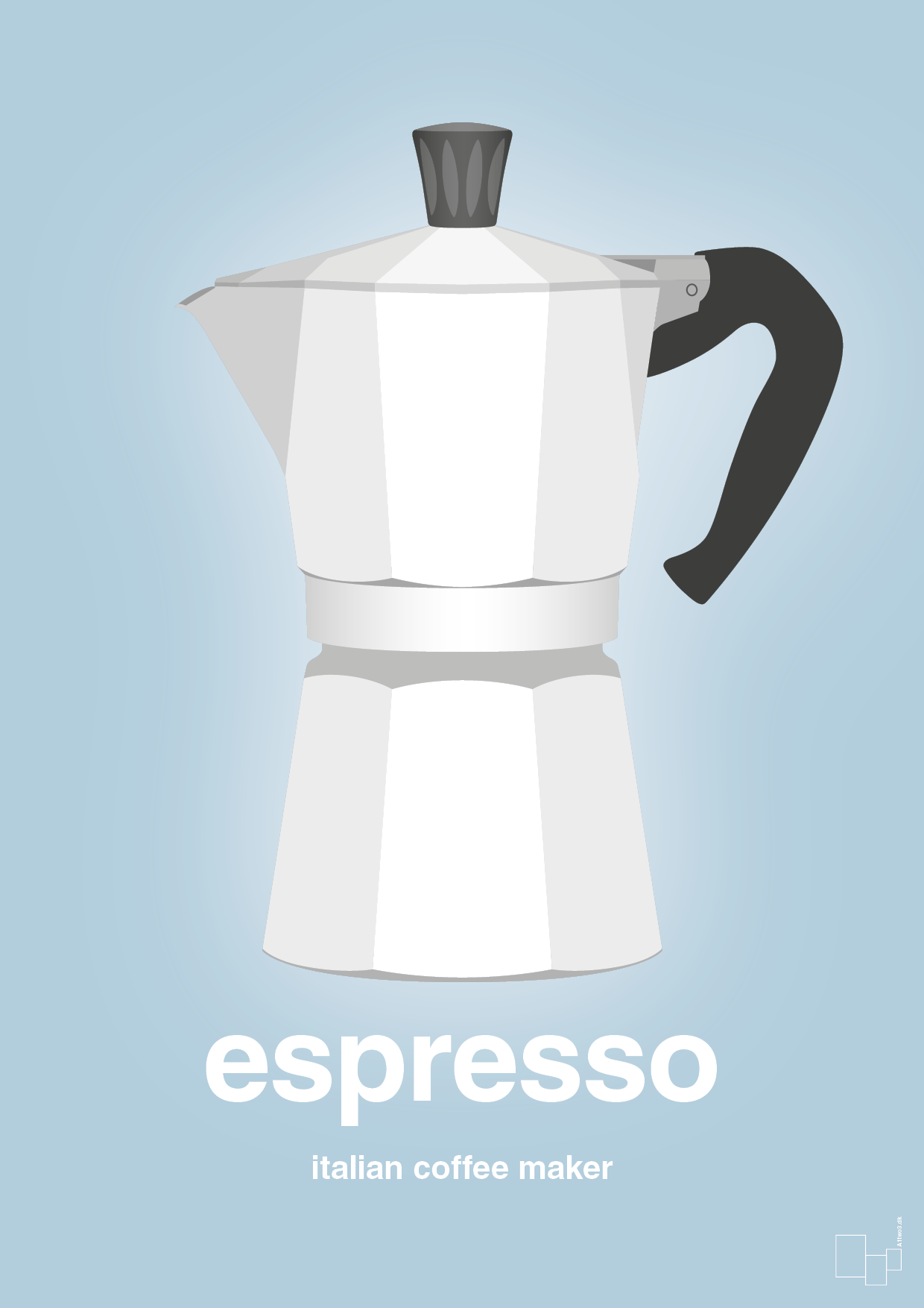 espresso - italian coffee maker - Plakat med Mad & Drikke i Heavenly Blue