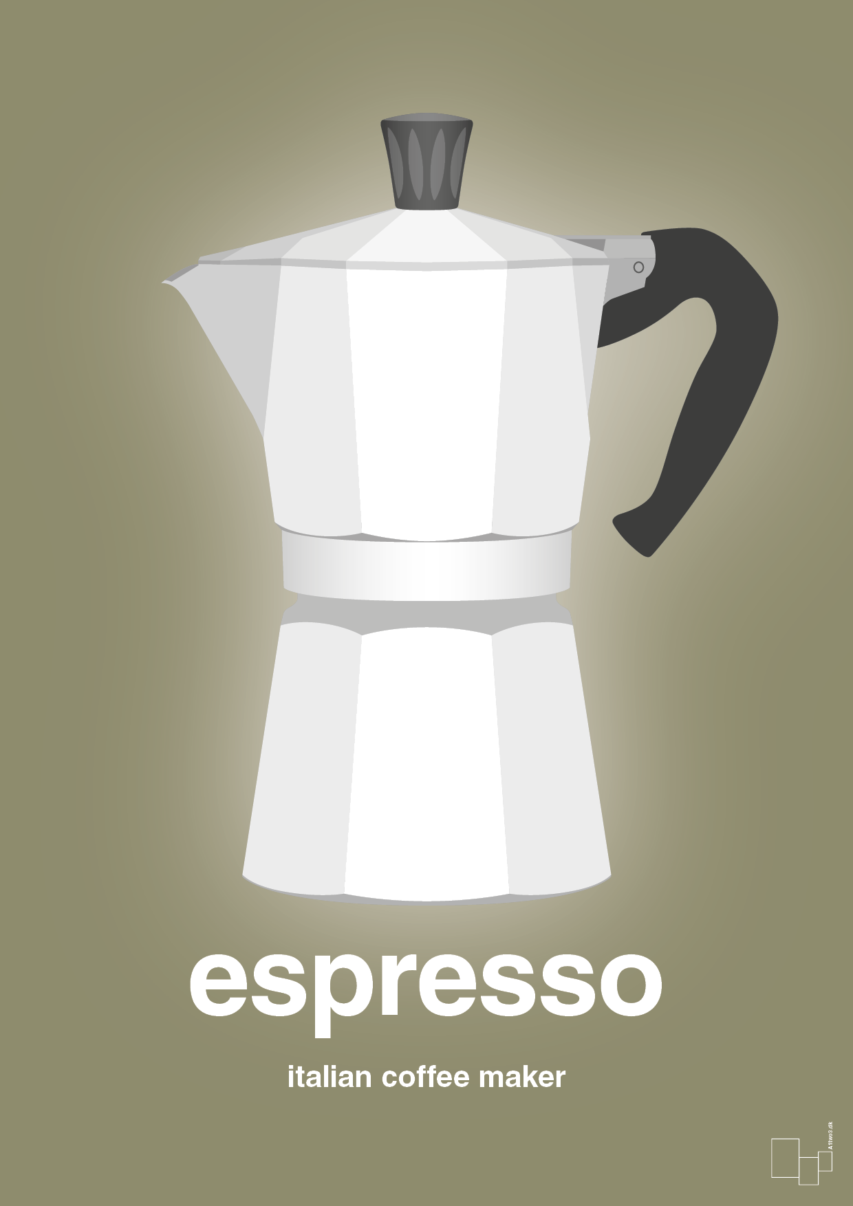 espresso - italian coffee maker - Plakat med Mad & Drikke i Misty Forrest
