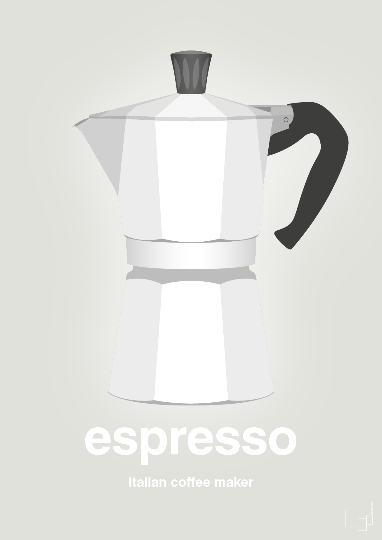 espresso - italian coffee maker - Plakat med Mad & Drikke i Painters White