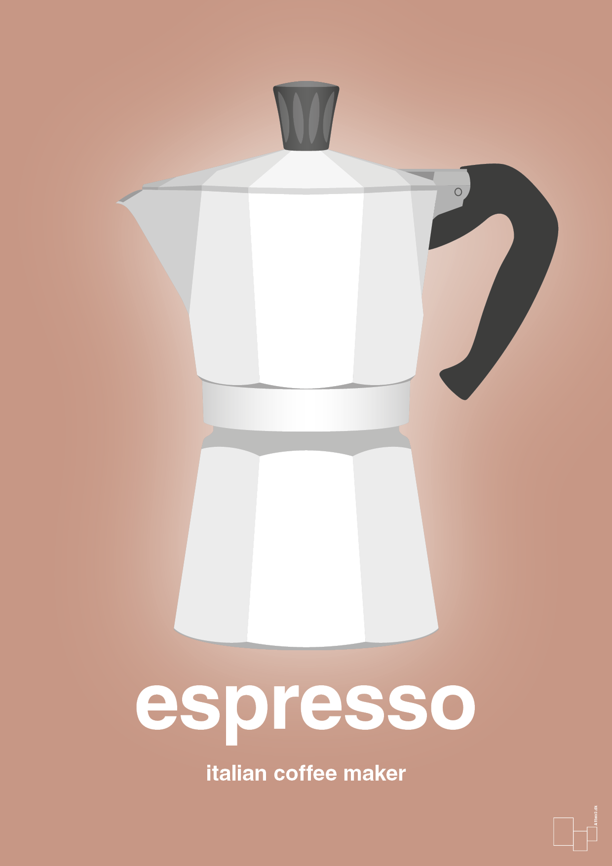 espresso - italian coffee maker - Plakat med Mad & Drikke i Powder