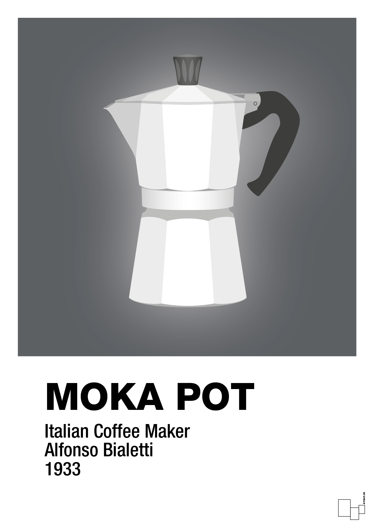moka pot - Plakat med Mad & Drikke i Graphic Charcoal