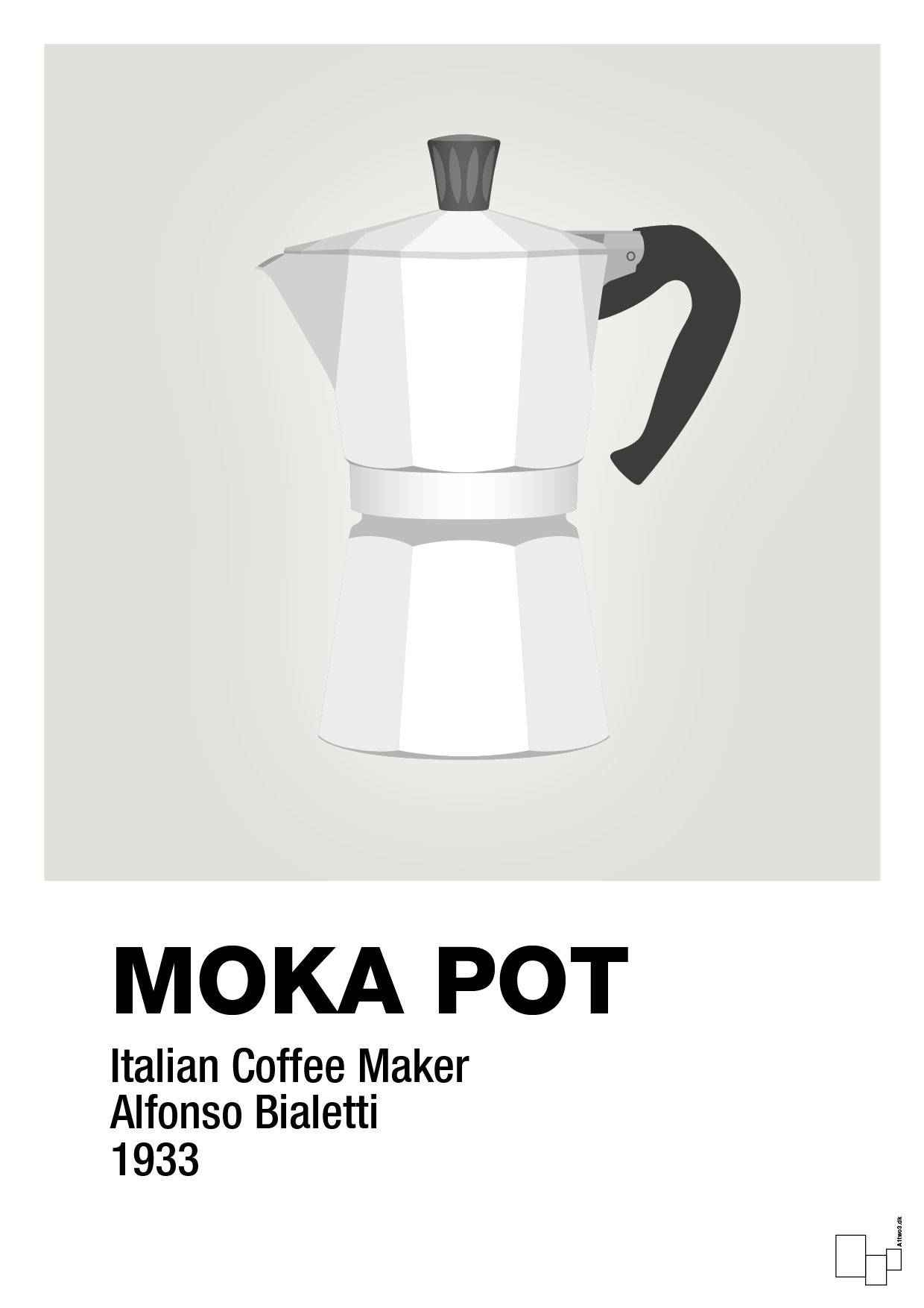 moka pot - Plakat med Mad & Drikke i Painters White