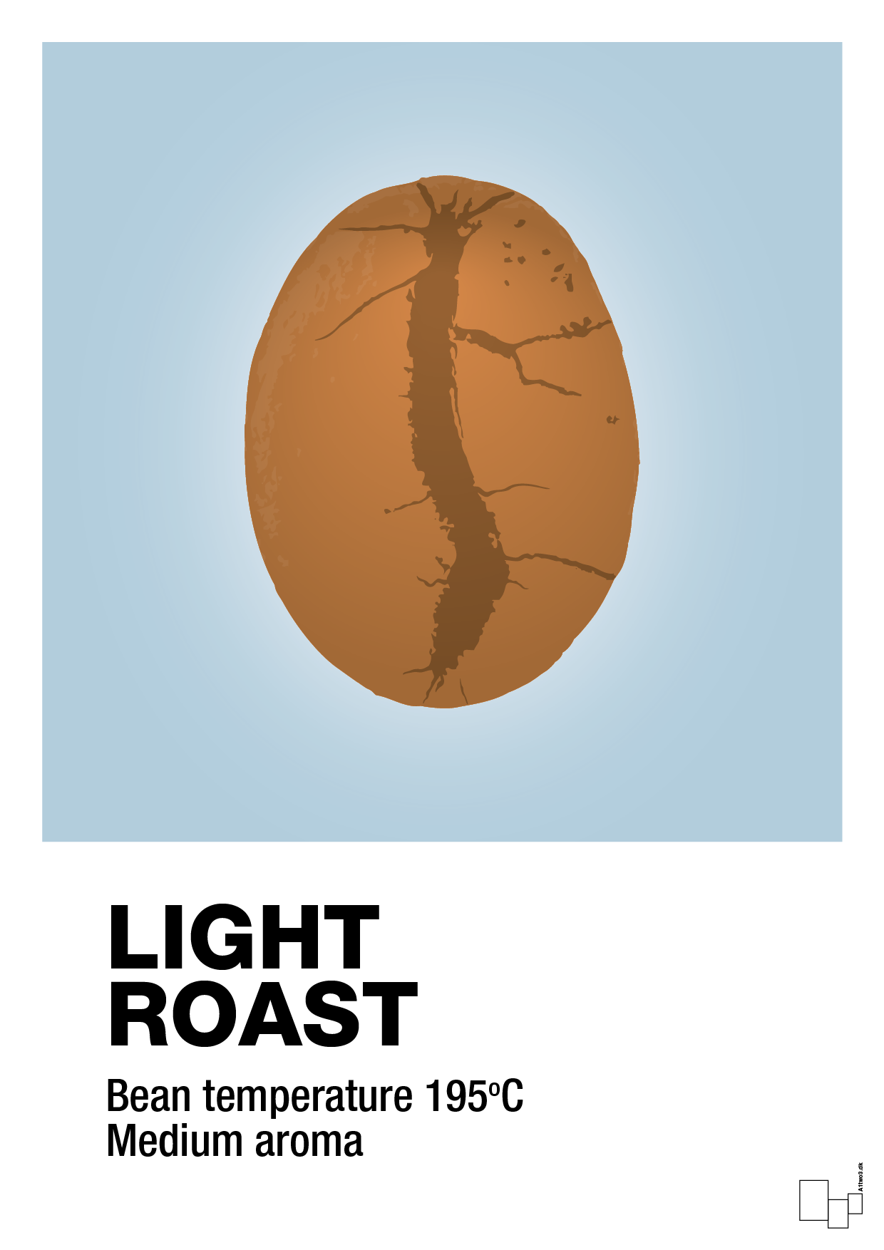 light roast - Plakat med Mad & Drikke i Heavenly Blue