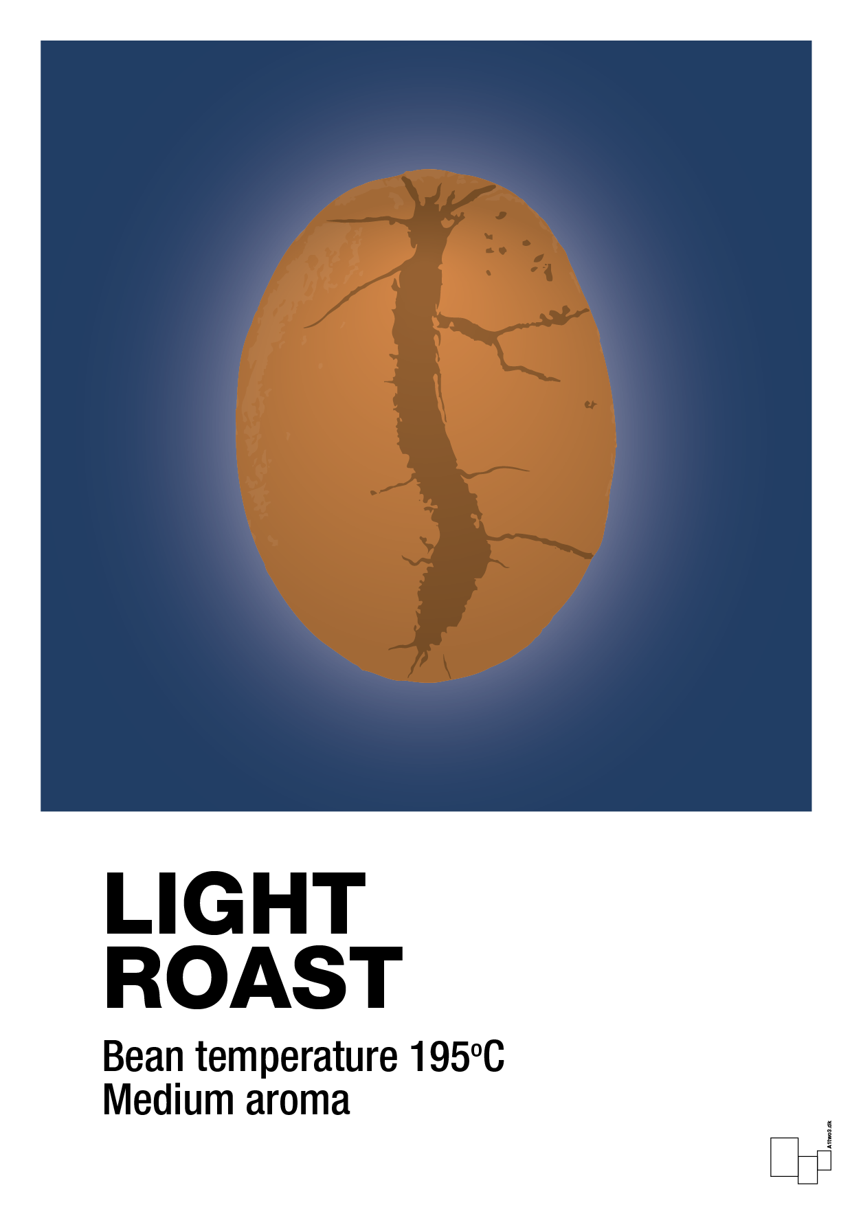 light roast - Plakat med Mad & Drikke i Lapis Blue