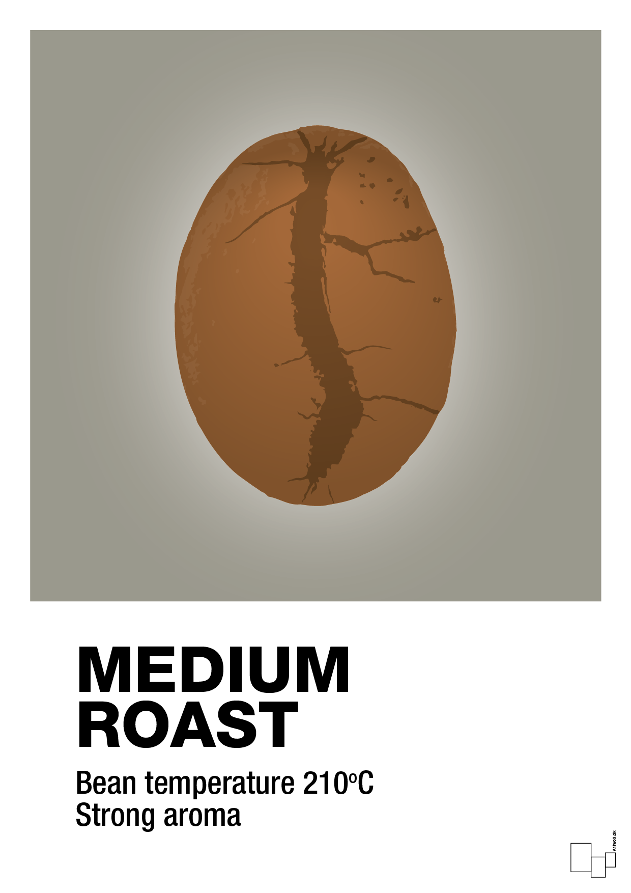 medium roast - Plakat med Mad & Drikke i Battleship Gray