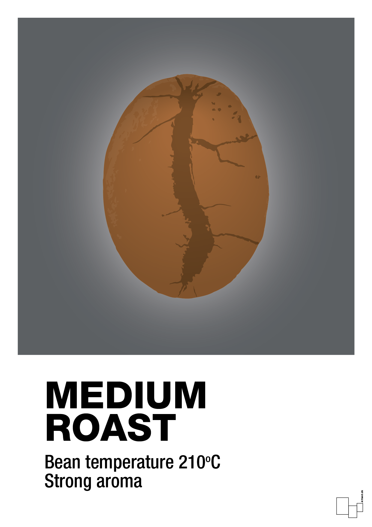 medium roast - Plakat med Mad & Drikke i Graphic Charcoal