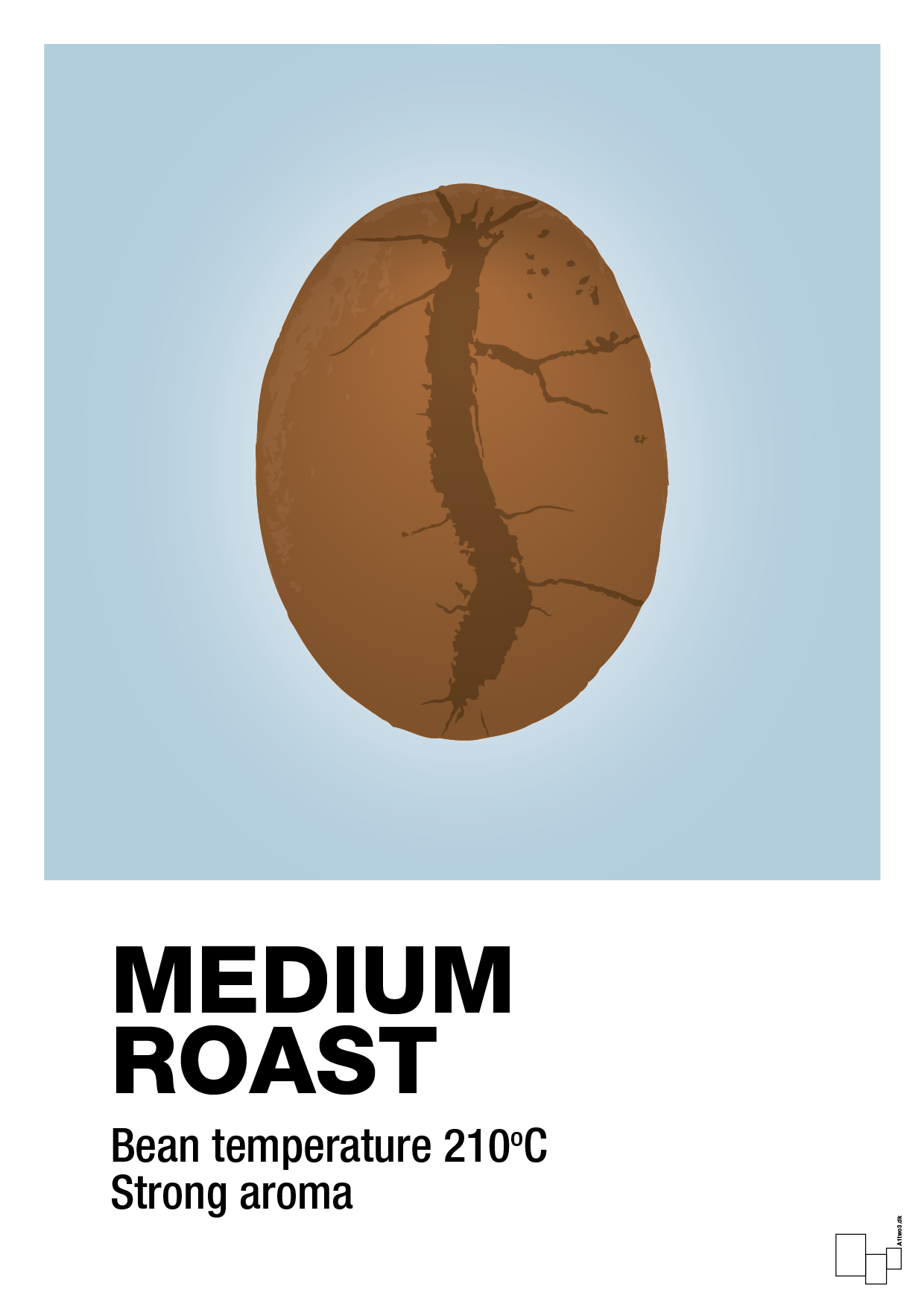 medium roast - Plakat med Mad & Drikke i Heavenly Blue